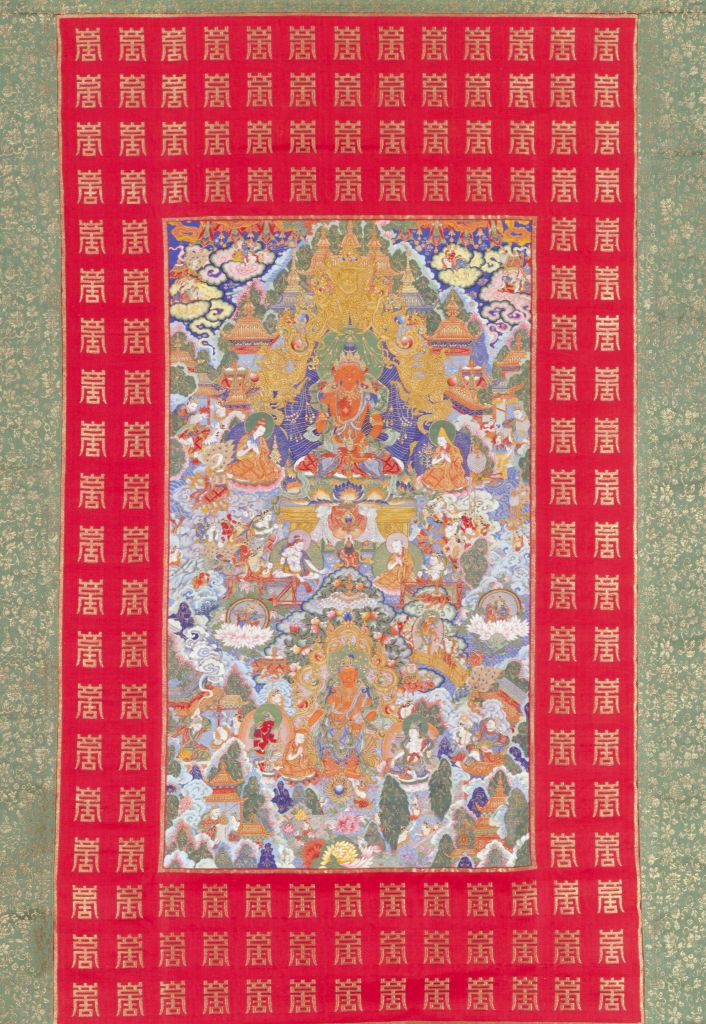 图片[1]-Kami Maitreya Pure World Thangka-China Archive